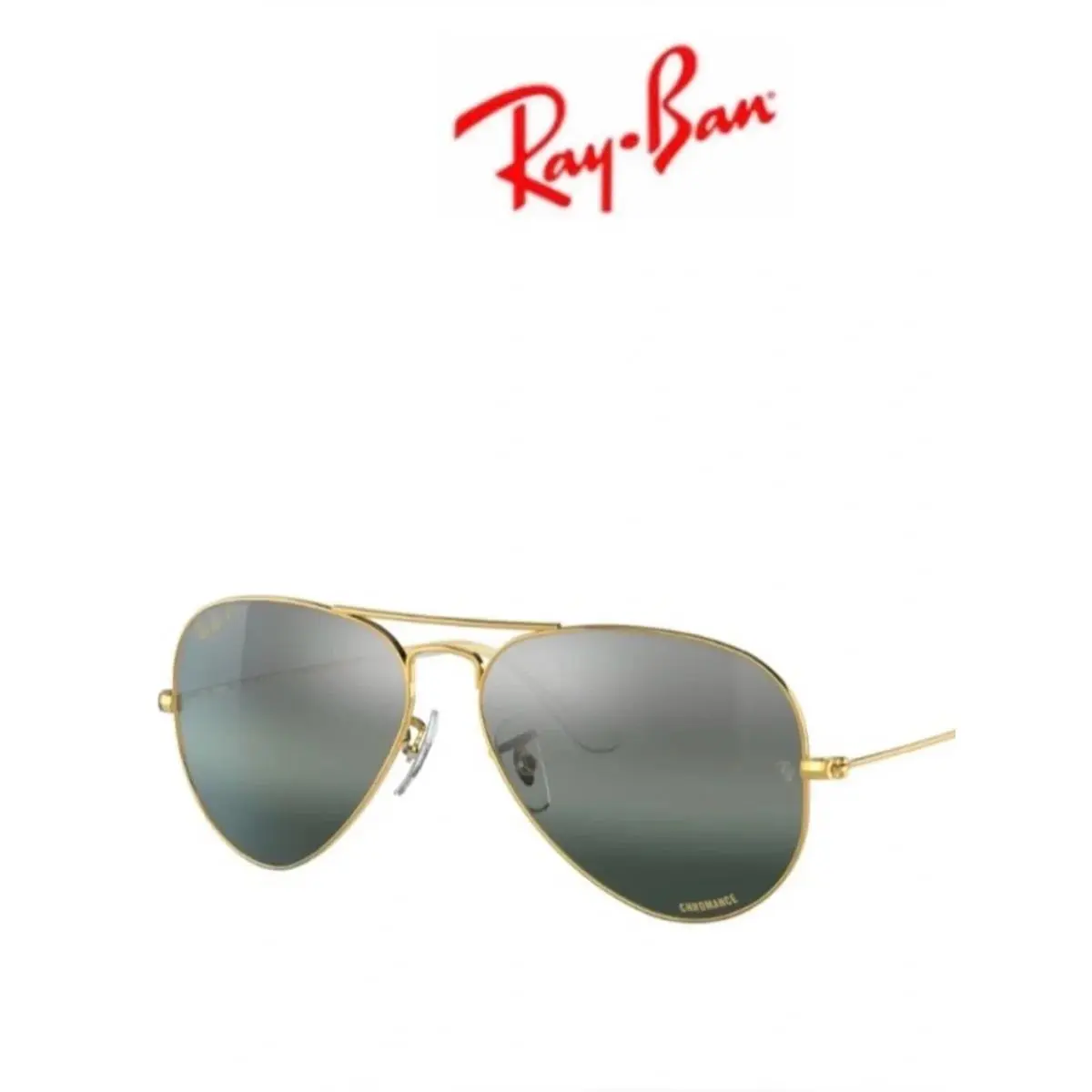 Ray-ban RB 3025Aviator Gold with Silver/green Polarized 9196g4 Sunglasses 55mm by Ray-Ban