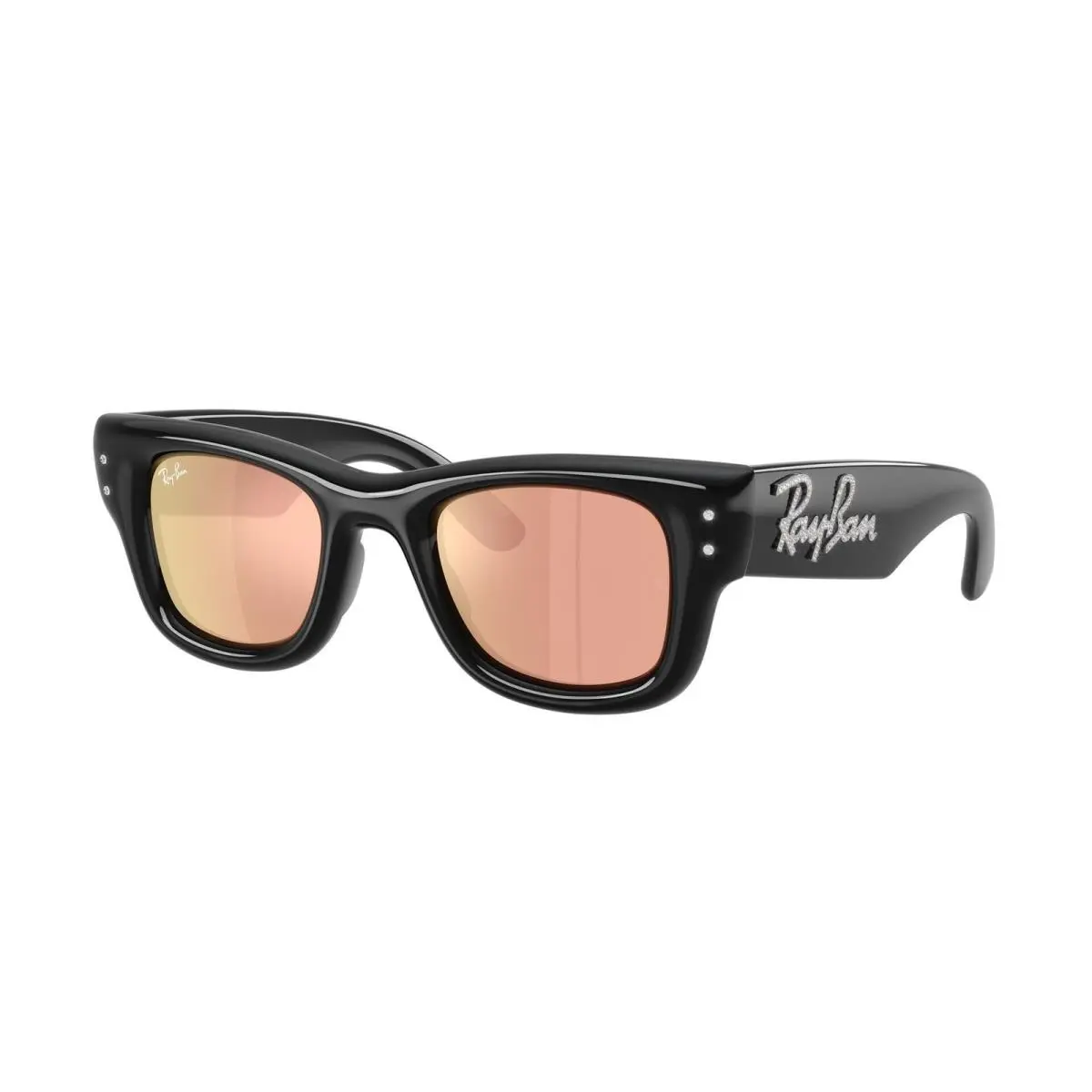 Ray-ban RB 4940 B Black / Dark Brown Mirror Rose Gold 68647J Size 47 Sunglasses