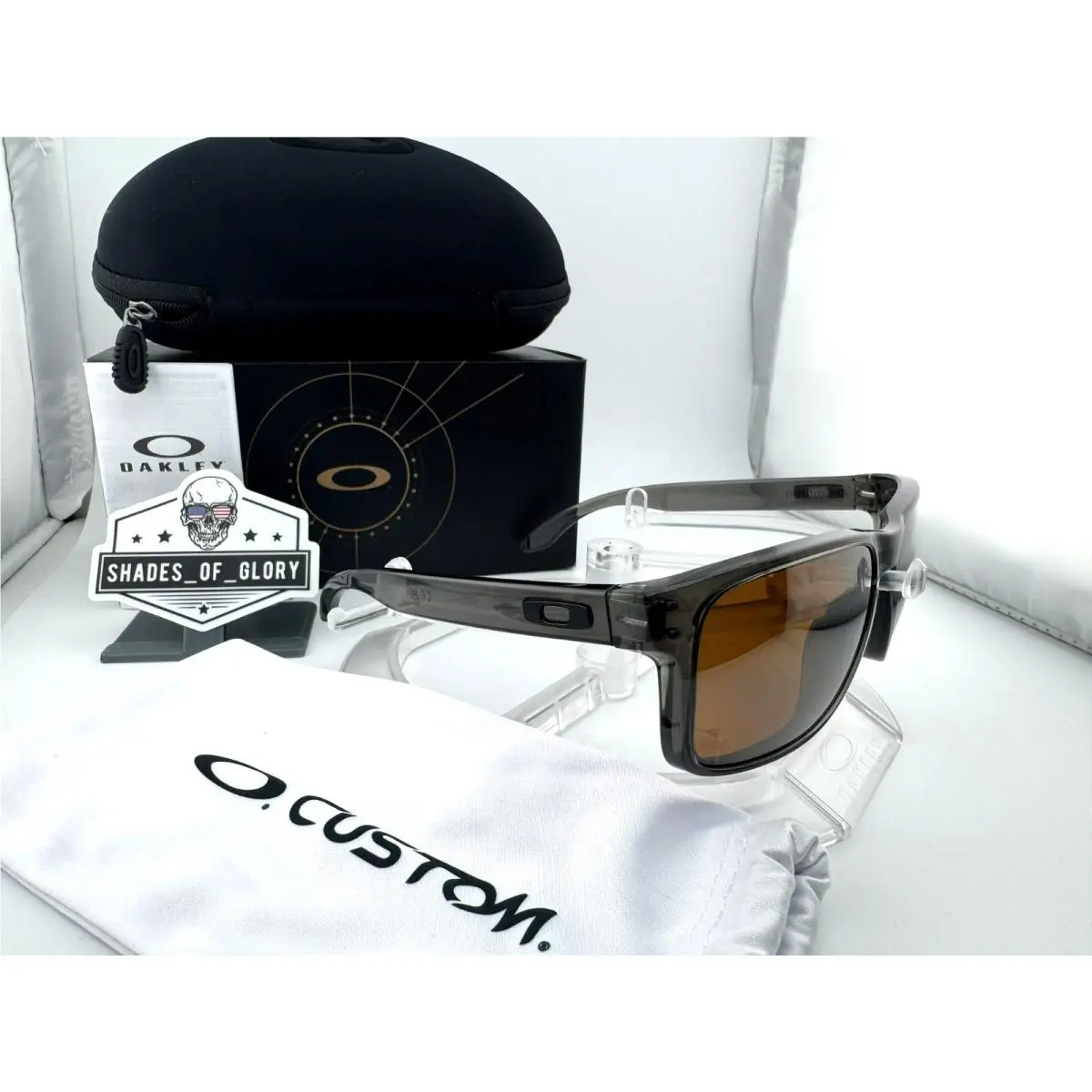 Holbrook Custom Grey Smoke Black Prizm Tungsten Polarized Sunglasses by Oakley