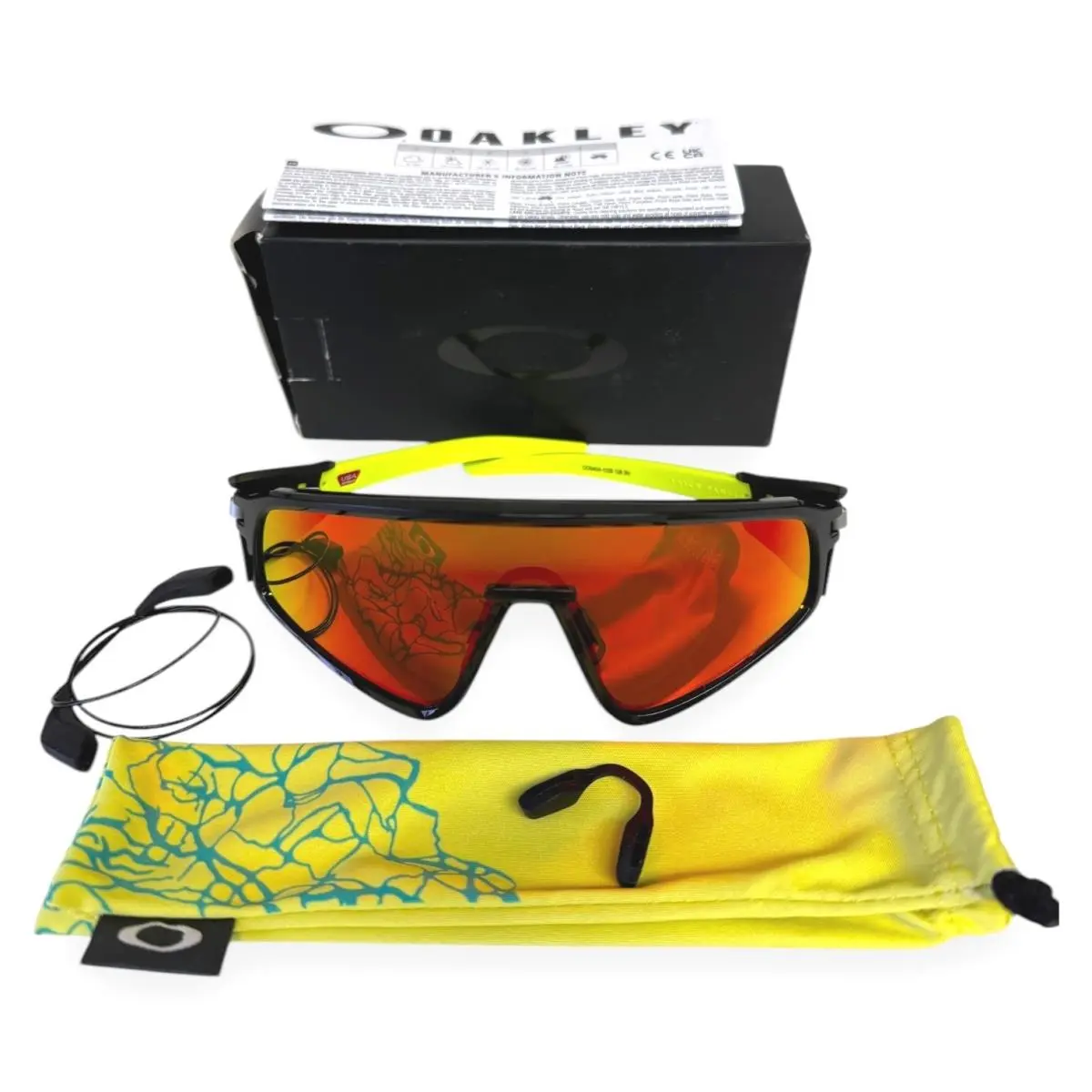 Latch Panel Sunglasses OO9404 Black Ink Neon Yellow Prizm Ruby W/pouch by Oakley