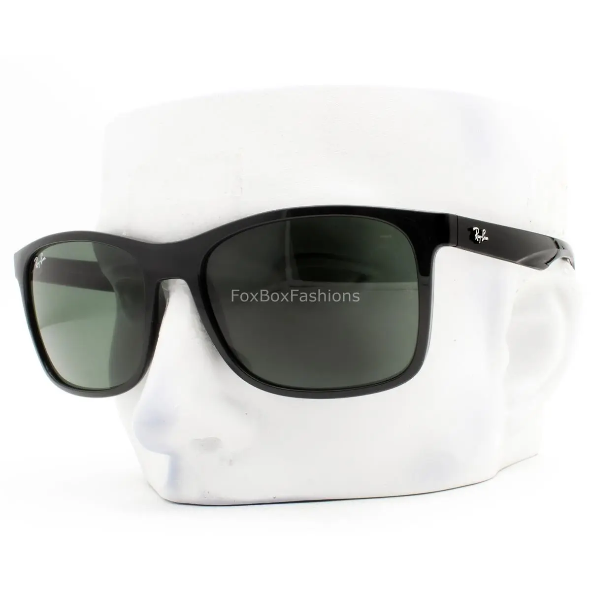 Ray-ban Sunglasses RB 4232 601/71 Shiny Black Green Tint 57mm with Case by Ray-Ban