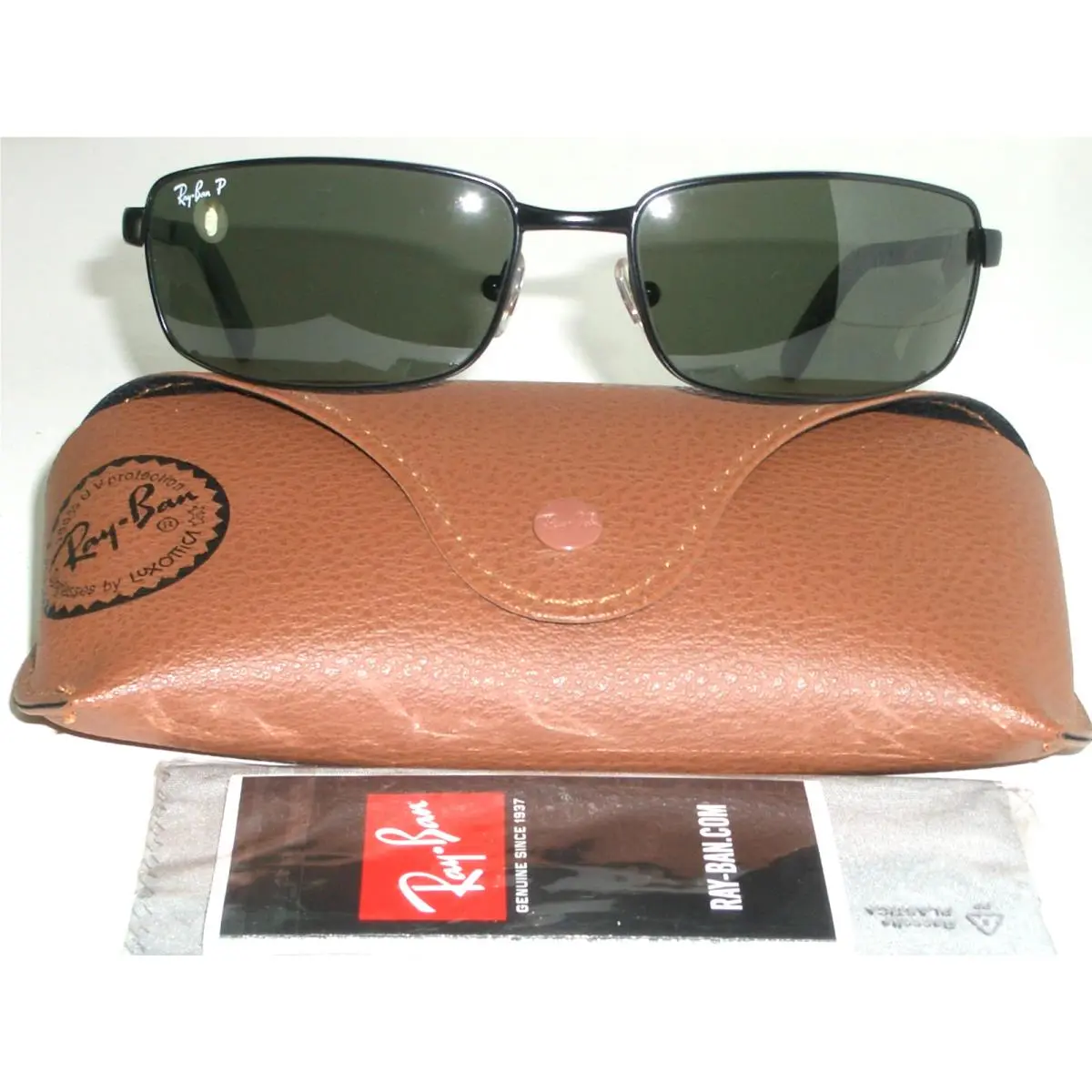 Ray Ban RB3194 62/17 Black Polarized Flight Flex Hinge Metal Wrap Sunglasses by Ray-Ban