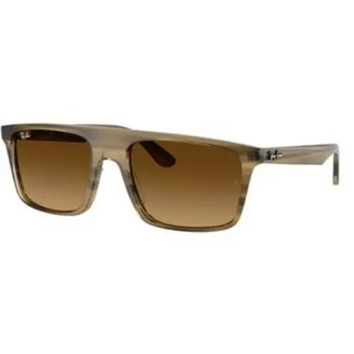 Ray-ban RB 2222 F Striped Green / Gradient Brown 143985 Size 57 Sunglasses by Ray-Ban