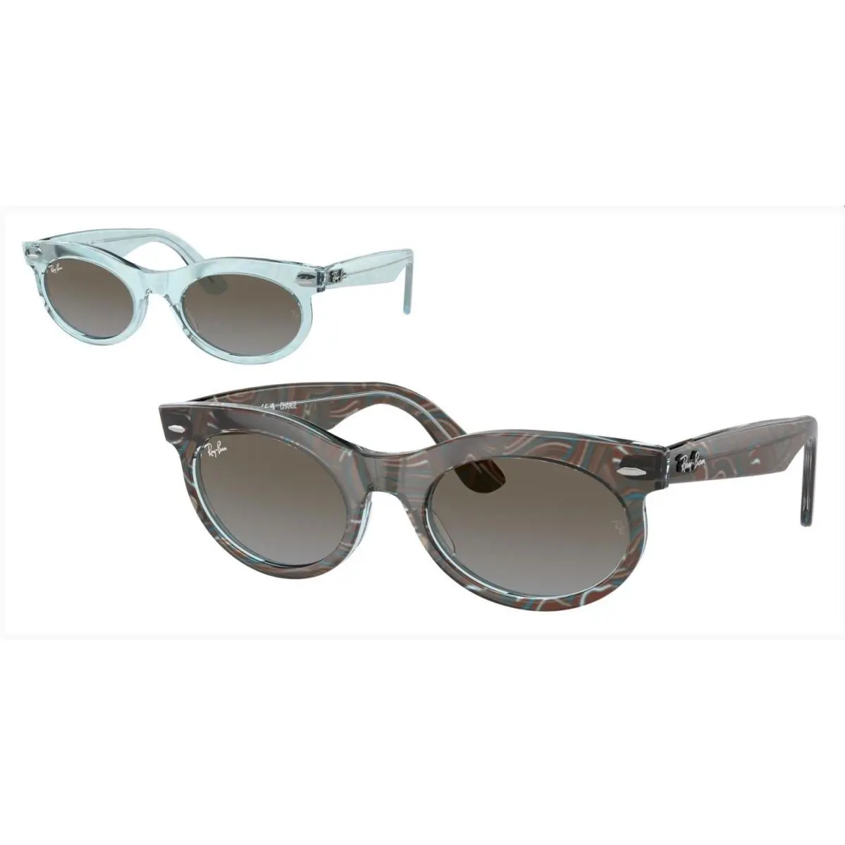 Ray-ban Wayfarer Change Oval Sunglasses RB2242F Blue Photochromic Frame W/case by Ray-Ban