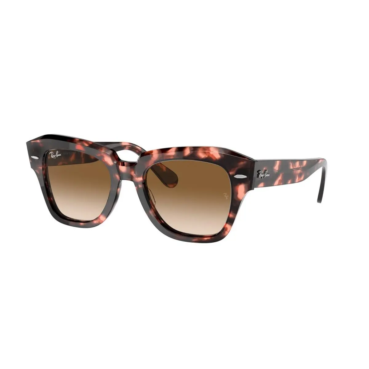 Ray-ban RB 2186 State Street Pink Havana Brown 133451 Size 49 Sunglasses