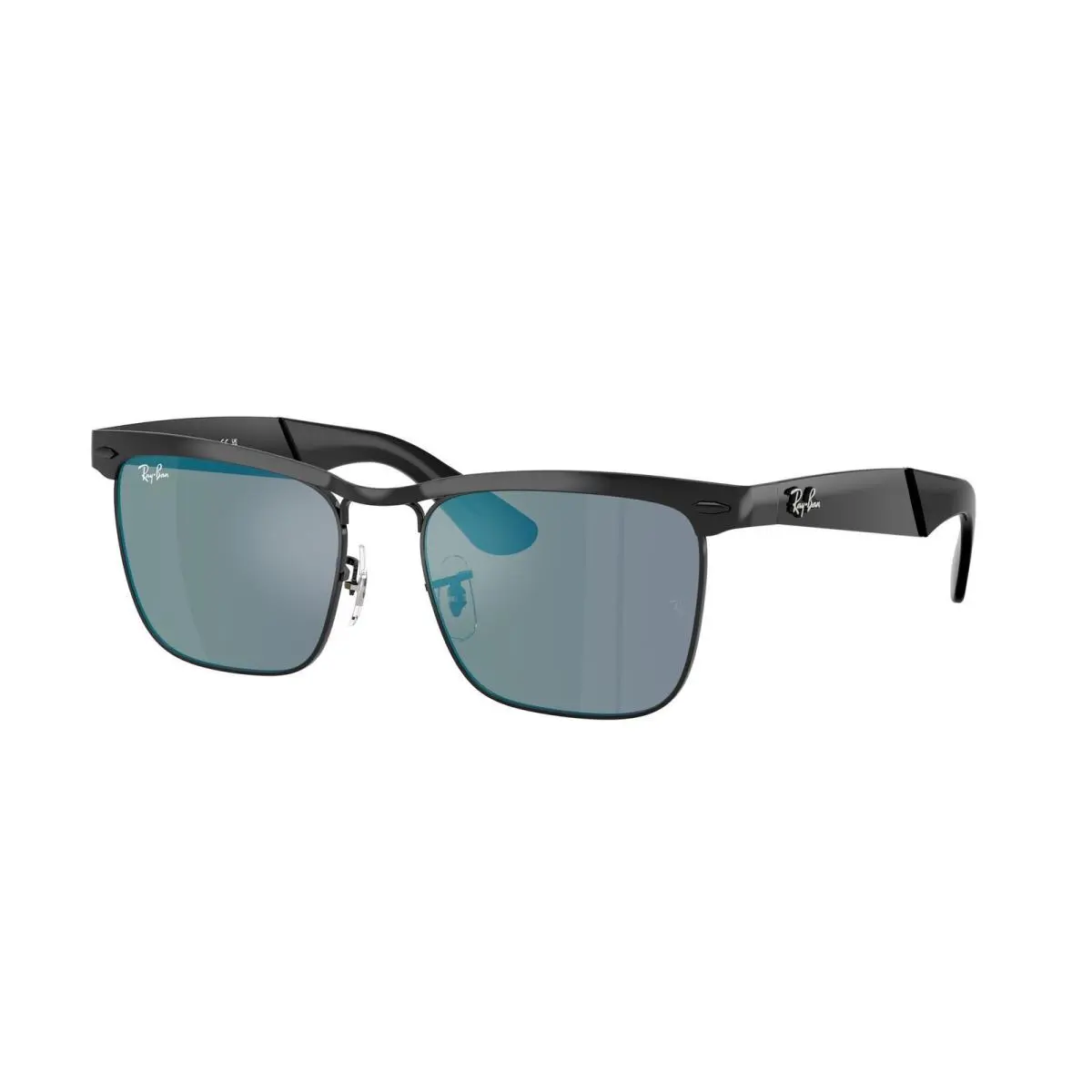 Ray-ban RB 3875 Black / Brown Mirror Turchese 002/8O Size 53 Sunglasses by Ray-Ban