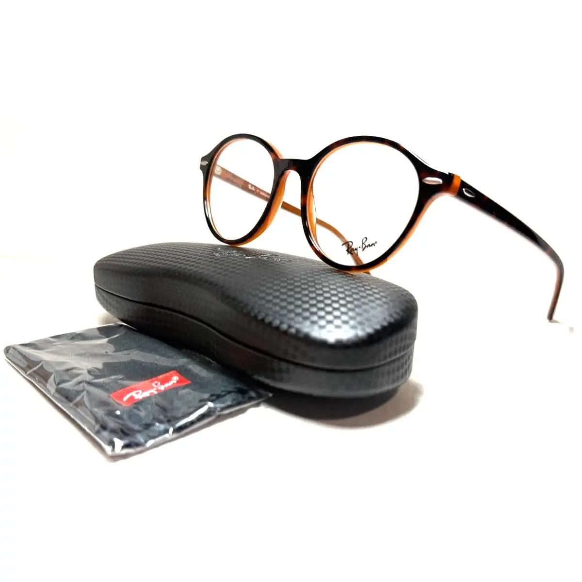 Ray Ban RB 7118 5713 Round Dark Havana Eyeglasses Frame 50-19 by Ray-Ban