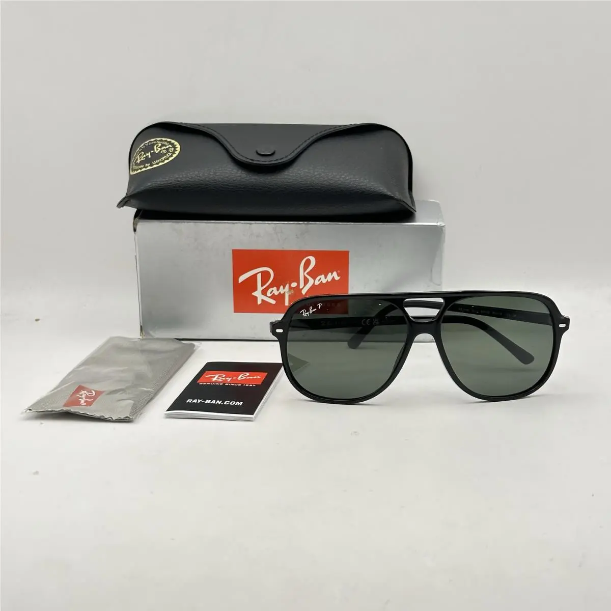 Ray Ban Bill Double Bridge Polarized Aviator Sunglasses RB2198 Black/green by Ray-Ban