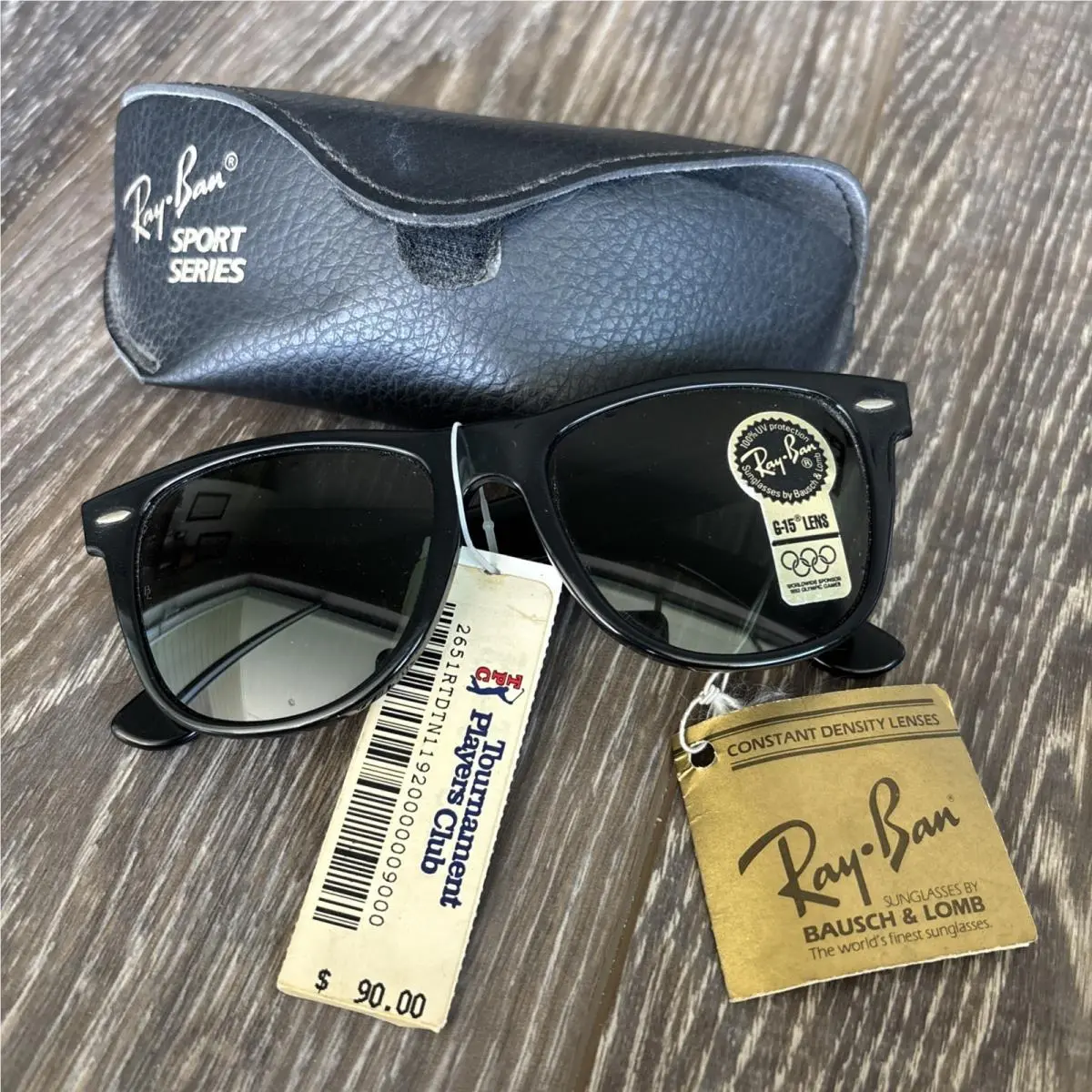 Vtg Bausch Lomb Ray Ban Sport Series Wayfarer II Black Frames Usa Olympic