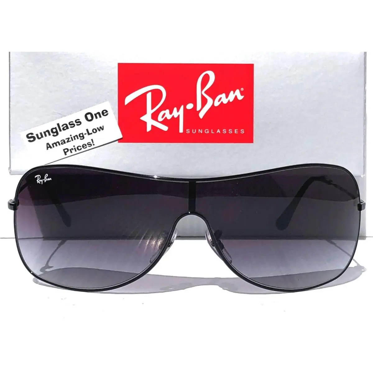 Ray Ban Black Frame Gradient Light to Dark Grey Lens Sunglass RB 3211 002/8G by Ray-Ban
