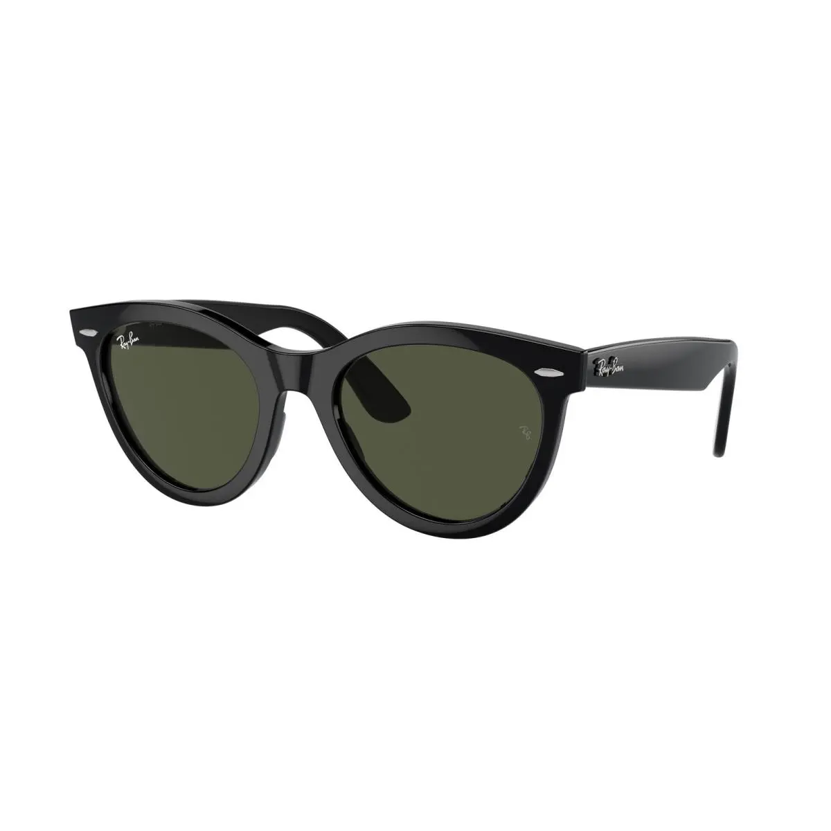 Ray-ban RB 2241 F Wayfarer Way Black Green 901/31 Size 54 Sunglasses