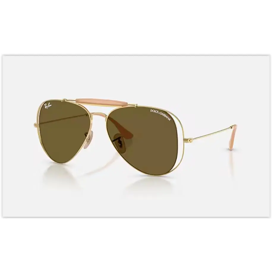 Ray Ban Dolce Gabbana The Outdoorsman Sunglasses Polished Arista Gold Size 58 by Ray-Ban
