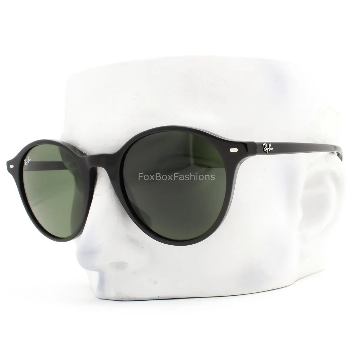 Ray-ban Bernard Sunglasses RB 2230 901/31 Shiny Black Green Glass 53mm with Case by Ray-Ban
