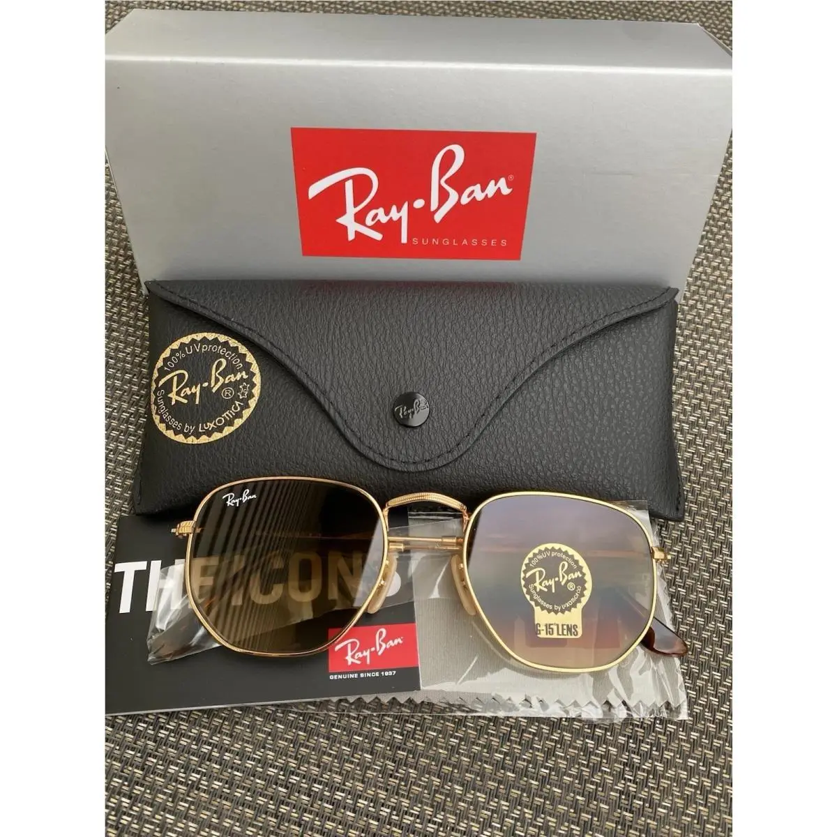 Ray-ban Hexagonal RB3548 Gradient Brown Sunglasses by Ray-Ban