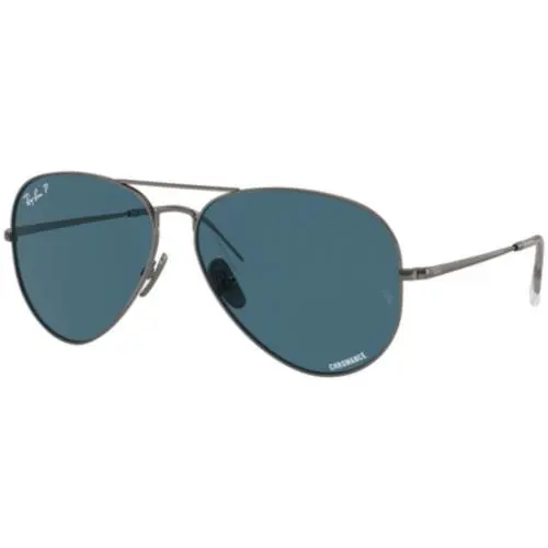 Ray-ban RB 8089 Aviator Titanium Gunmetal Pola 165/S2 Size 58 Sunglasses by Ray-Ban
