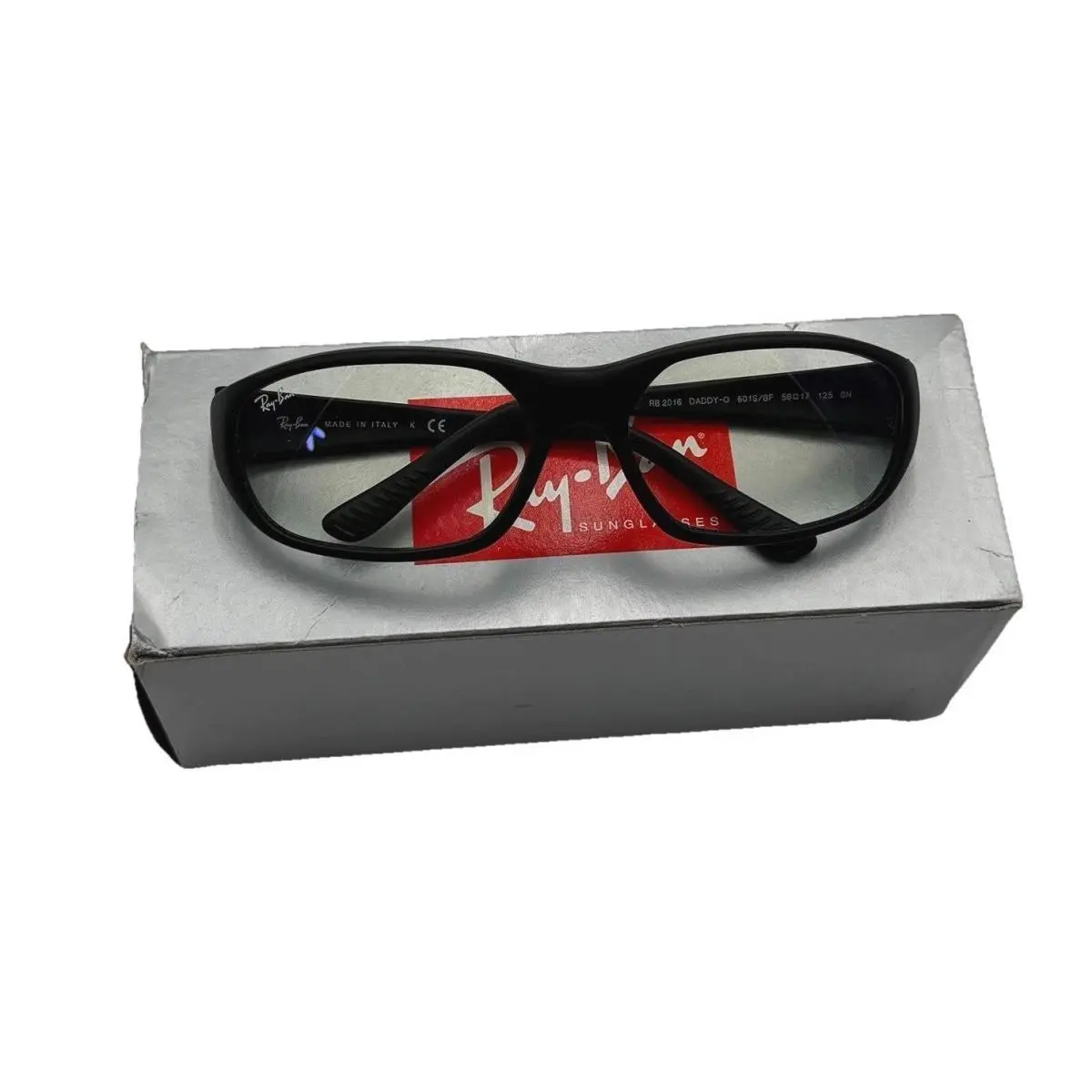 Ray-ban Daddy-o RB2016 Sunglasses Matte Black Rubber Frame Wrap 59mm by Ray-Ban