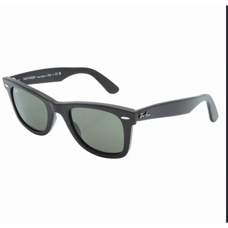 Ray-ban Wayfarer RB2140 1358/31 Black Bio-acetate Green Sunglasses 50mm by Ray-Ban