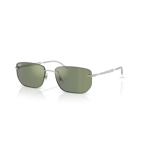 Ray Ban Sunglasses RB3768 003/6R Silver Green Mirror Greenlens 56MM by Ray-Ban