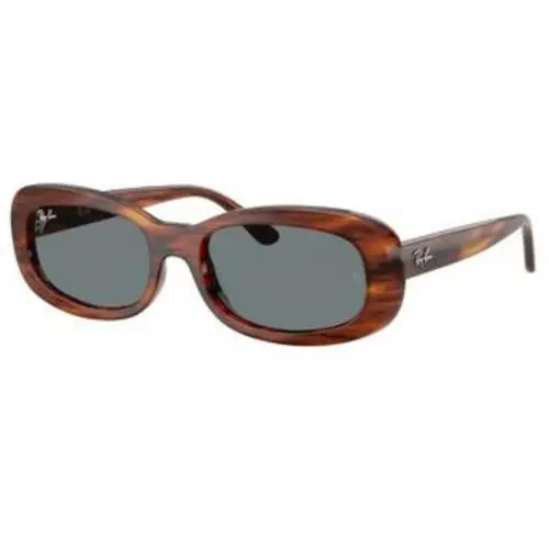 Ray-ban RB 2221 F Striped Havana / Blue 954/62 Size 55 Sunglasses