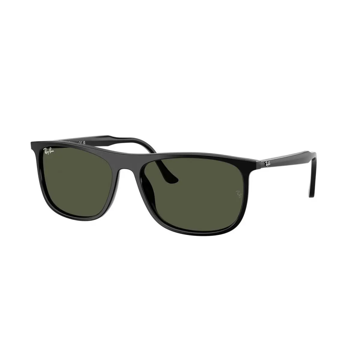 Ray-ban RB 2216 Black / Green Crystal Standard 901/31 Size 58 Sunglasses by Ray-Ban