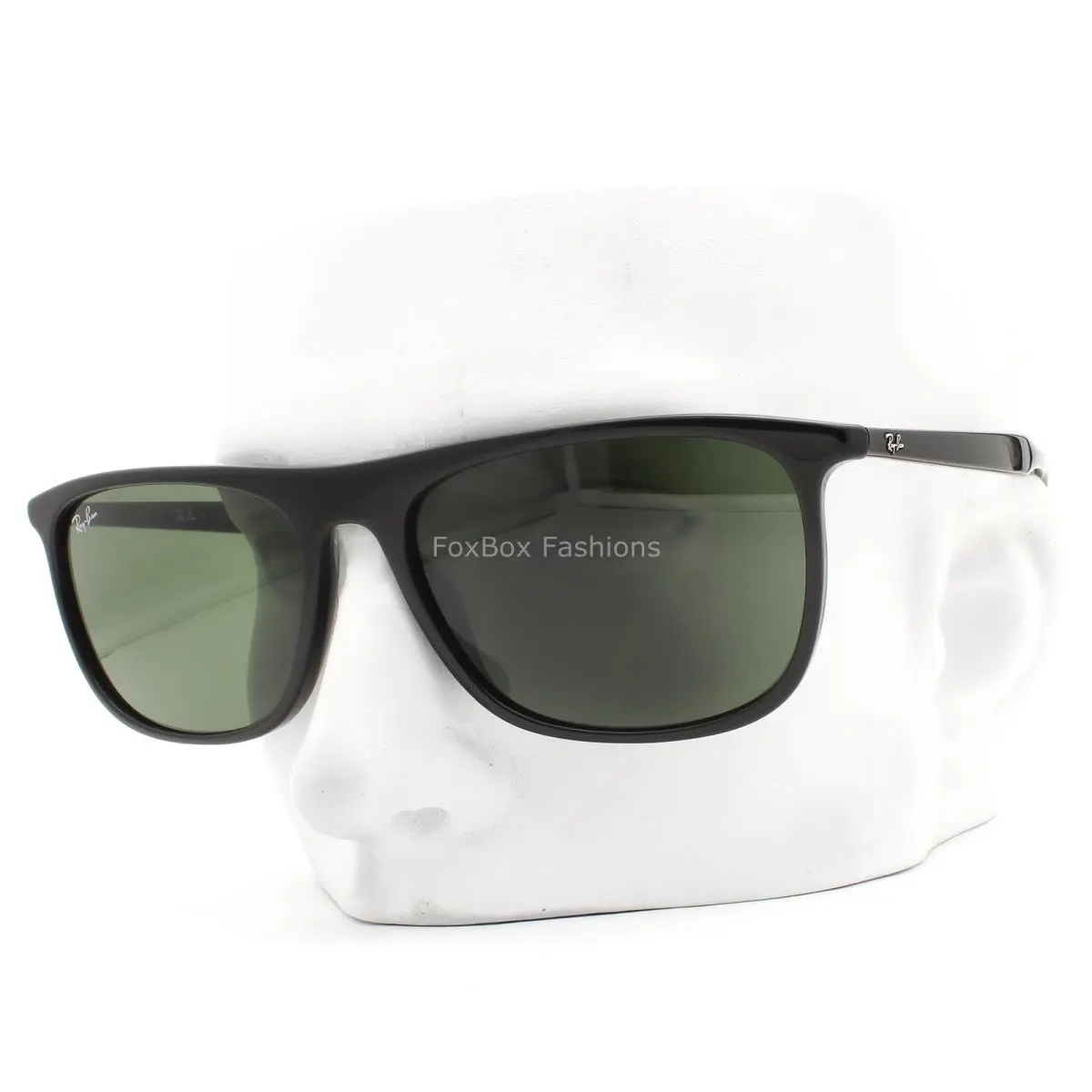 Ray-ban Sunglasses RB 2216 901/31 Glossy Black Green Tint Glass Lens 61mm W/case by Ray-Ban