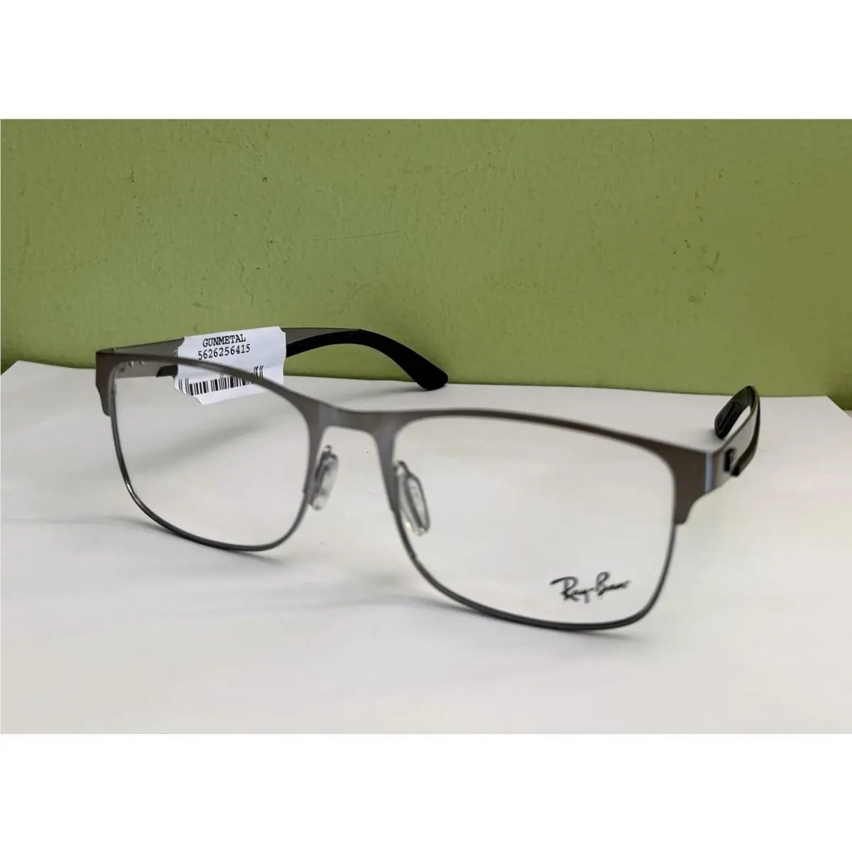 Ray Ban RX7550 3214 Gunmetal Square Eyeglass Frames 57-18-145 by Ray-Ban