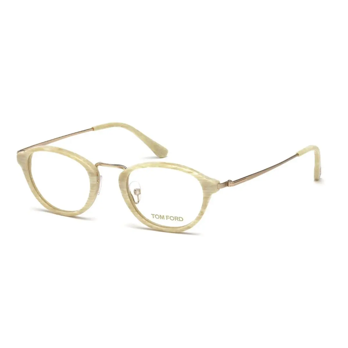 Tom Ford FT TF5321 060 Round Beige Horn 47 mm Eyeglasses