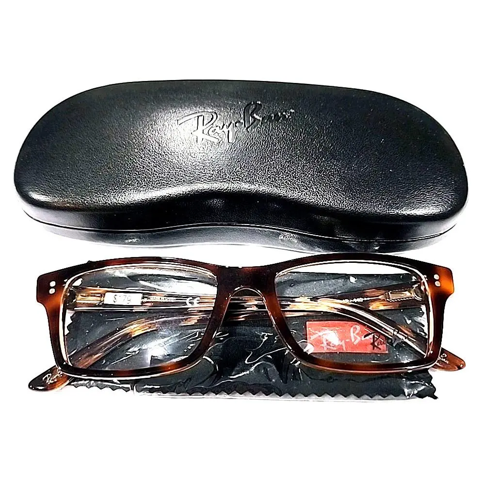 Ray Ban RB5225 5036 Tortoise Brown Rectangle Eyeglasses 52-17 140 Case Cloth by Ray-Ban