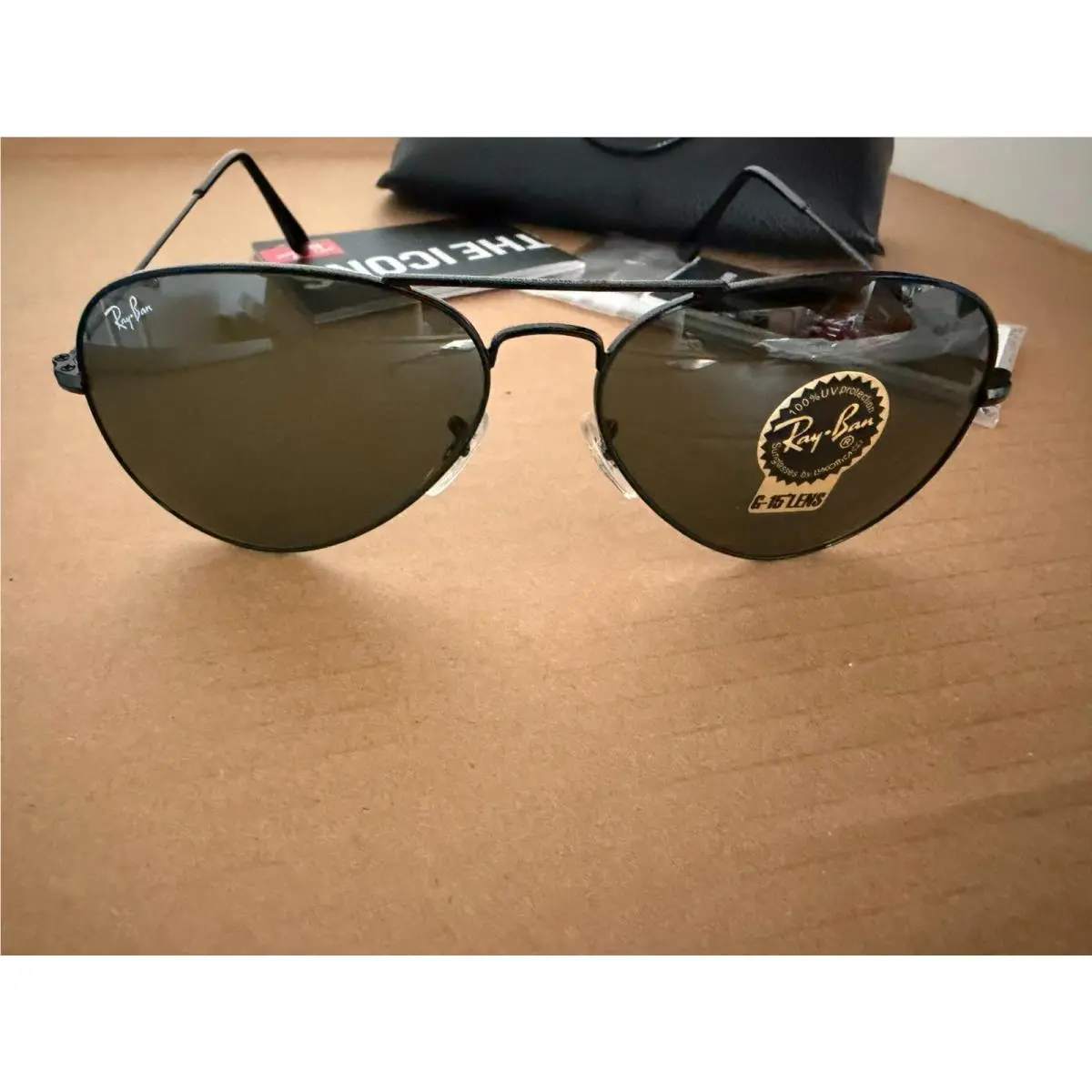 Ray-ban Aviator Large Metal RB3025 L2823 58mm Black with G-15 Green Lenses by Ray-Ban