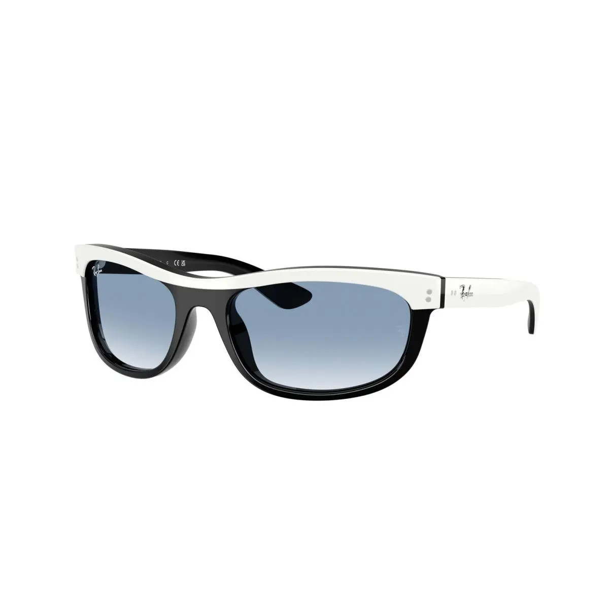 Ray-ban RB 2489 White On Black / Clear Gradient Blue 14443F Size 62 Sunglasses by Ray-Ban