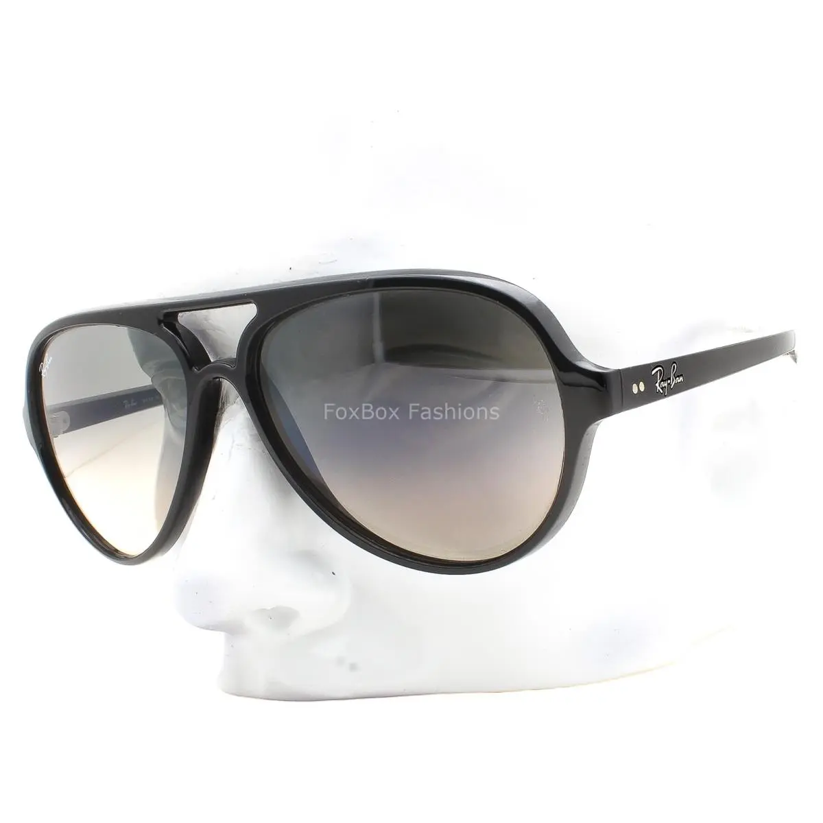 Ray-ban Cats 5000 Sunglasses RB 4125 601/32 Polished Black Light Gray with Case by Ray-Ban
