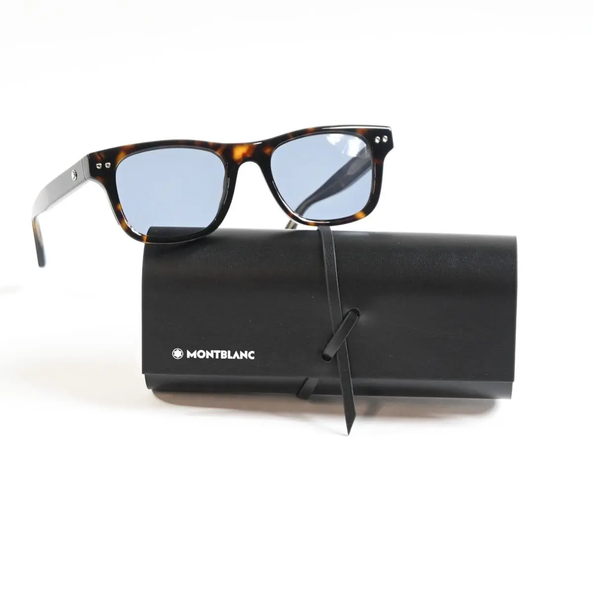 MB0254S 002 Mens Sunglasses Havana/blue 53mm by Montblanc