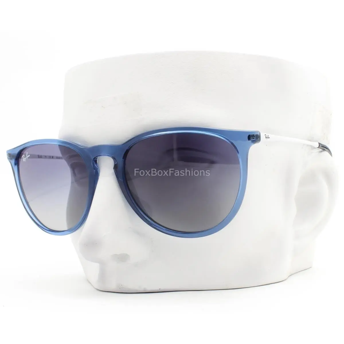 Ray-ban Erika Sunglasses RB 4171 6515/4L Transparent Blue on White with Case by Ray-Ban