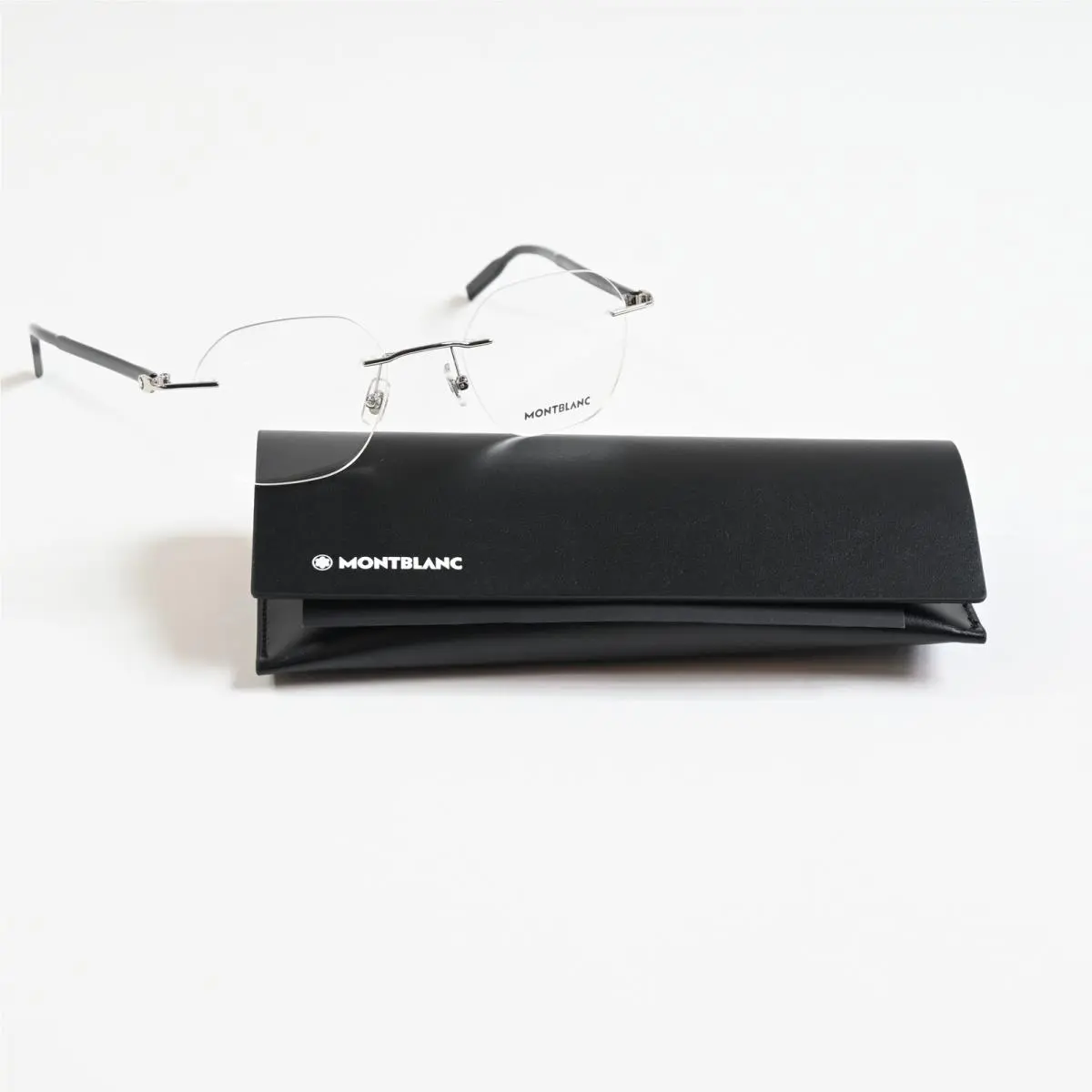 MB0223O 001 Mens Eyeglasses Silver/black 50mm by Montblanc