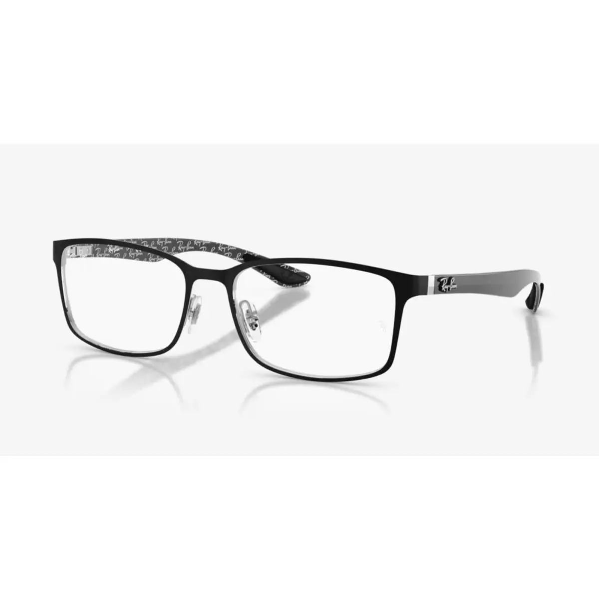 Ray-ban Eyeglasses RB 8424 2997 57-18 145 Black on Silver Frames w/ Carbon Fiber by Ray-Ban