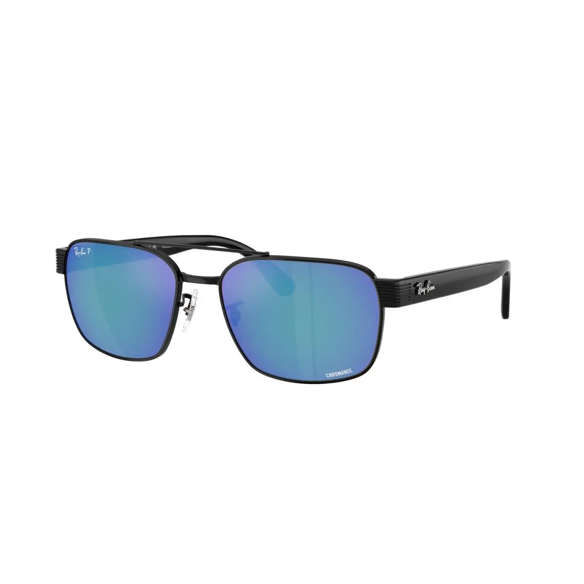 Ray-ban RB 3751 CH Black Polar Grey Mirror Blue 002/4L Size 61 Sunglasses