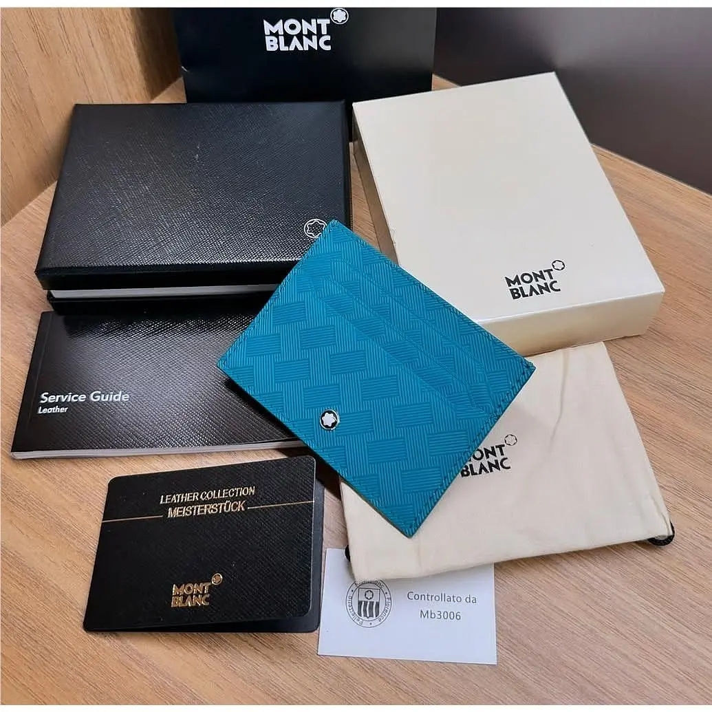Meisterstuck 6CC Blue Leather Card Holder Wallet Luxury by Montblanc