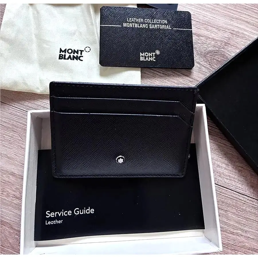 Montblanc Meisterstuck Black Leather Card Holder Wallet 5CC Box Gift