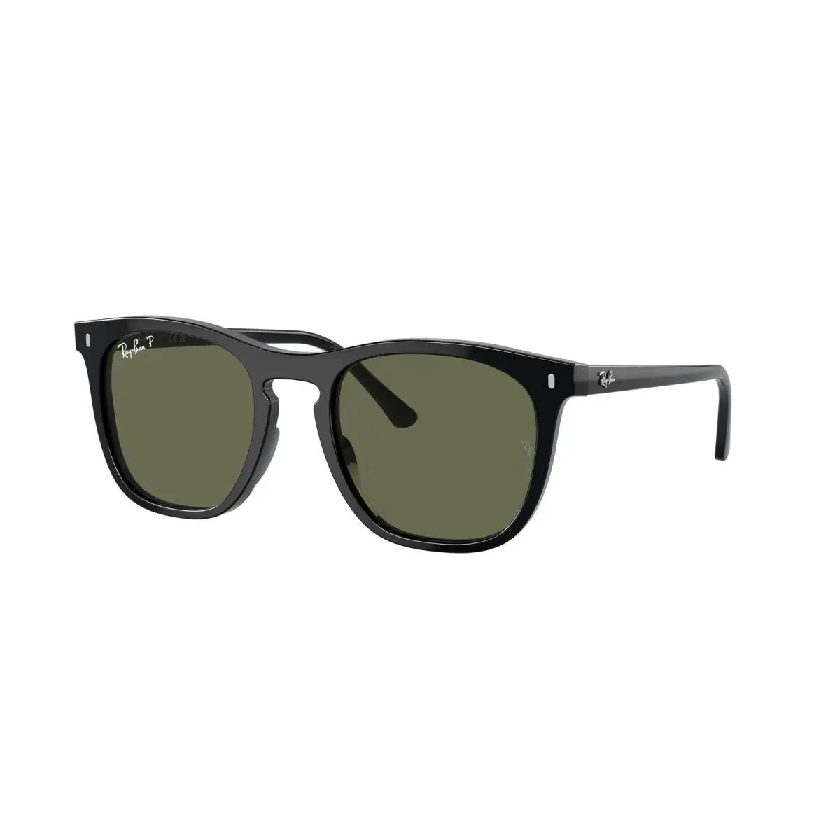 Ray-ban RB 2210 F Black Polar Green 901/58 Size 53 Sunglasses by Ray-Ban
