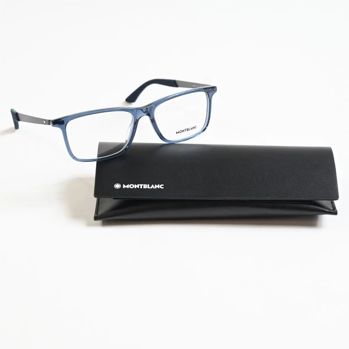 MB0333O 003 Mens Eyeglasses Ruthenium/blue 55mm by Montblanc