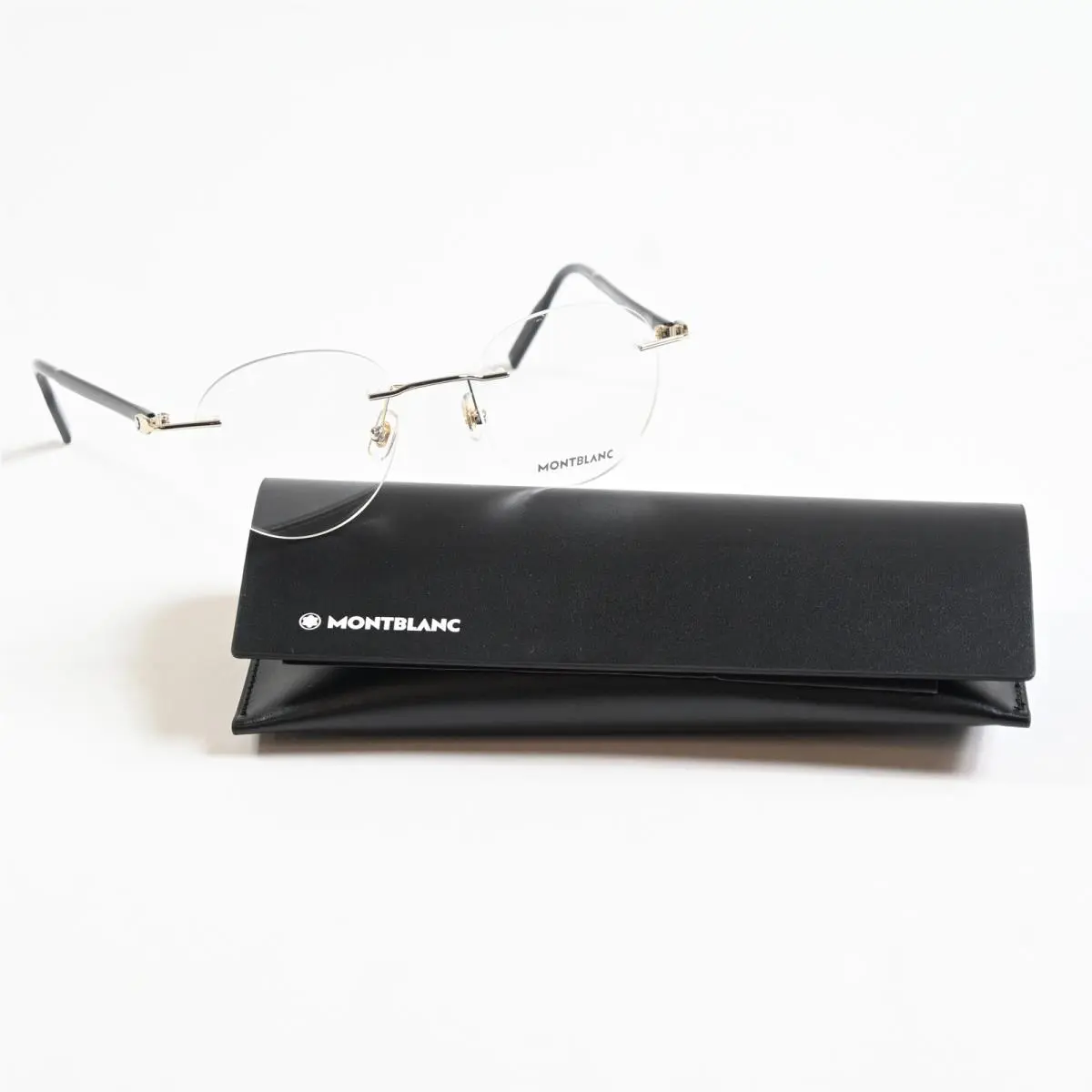 MB0224O 001 Mens Eyeglasses Black/gold 49mm by Montblanc