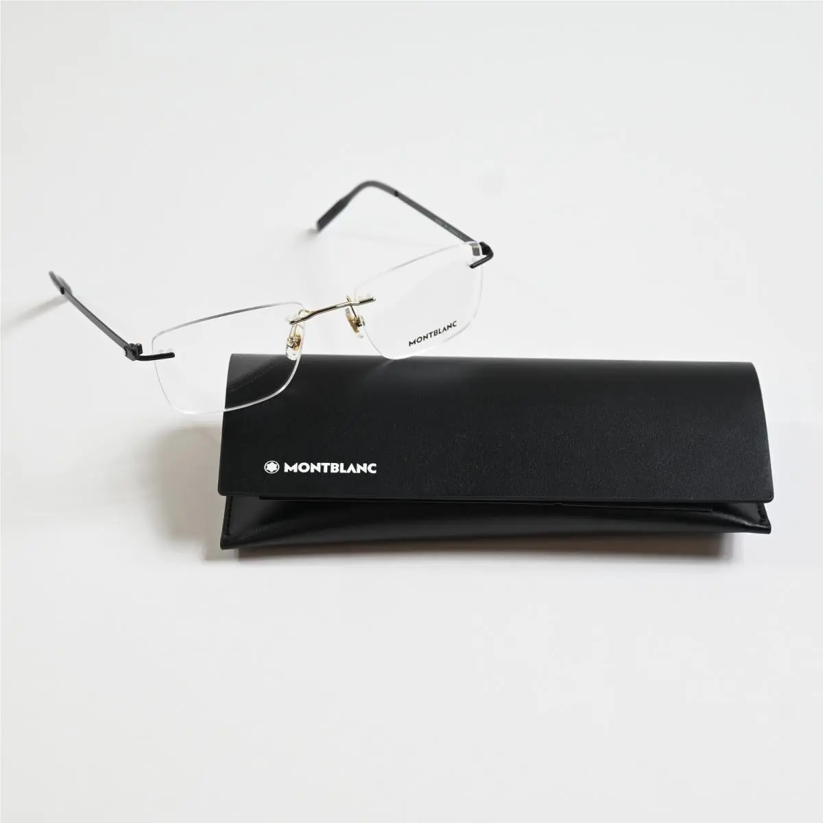 MB0281O 001 Mens Eyeglasses Black/gold 53mm by Montblanc