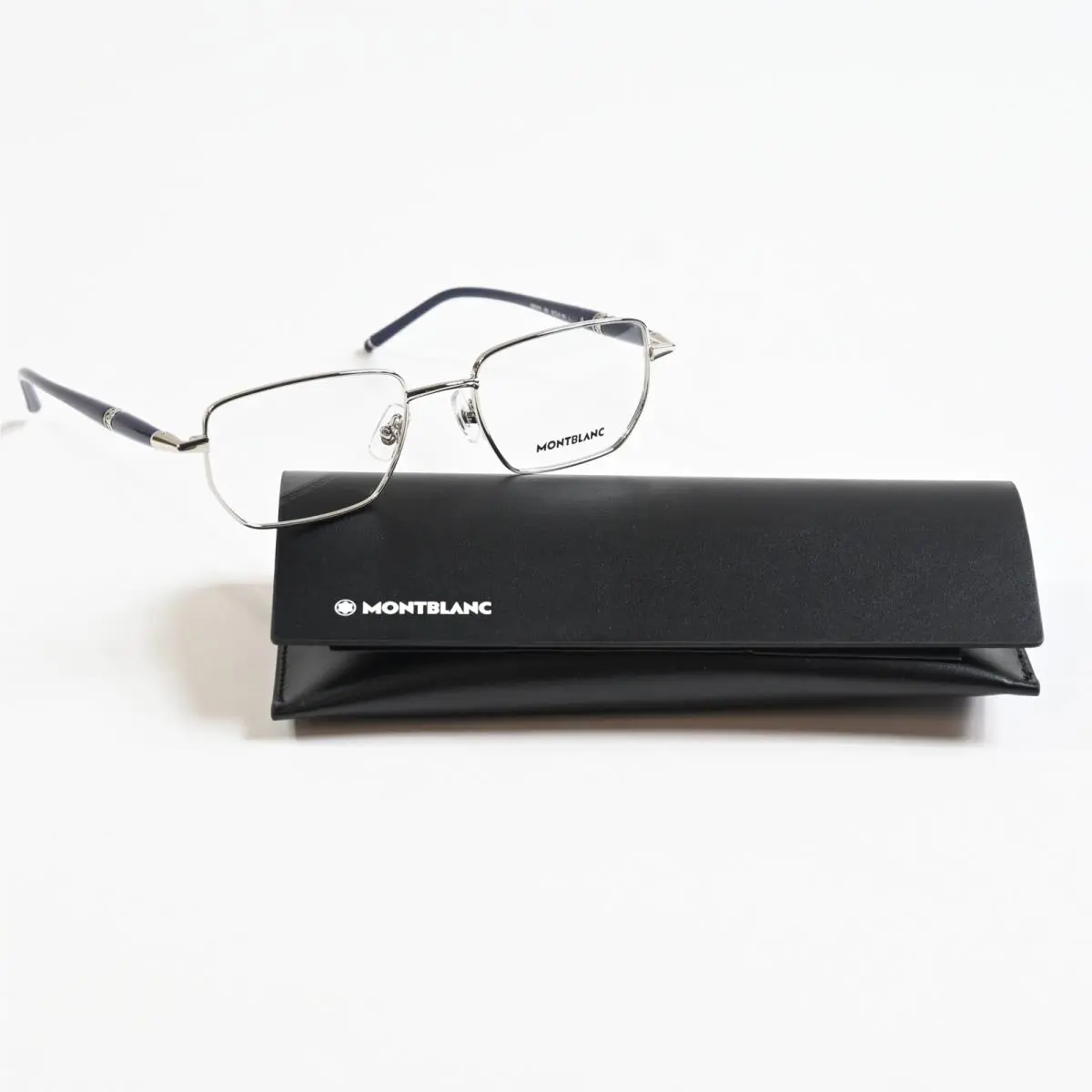 MB0347O 002 Mens Eyeglasses Silver/blue 52mm by Montblanc