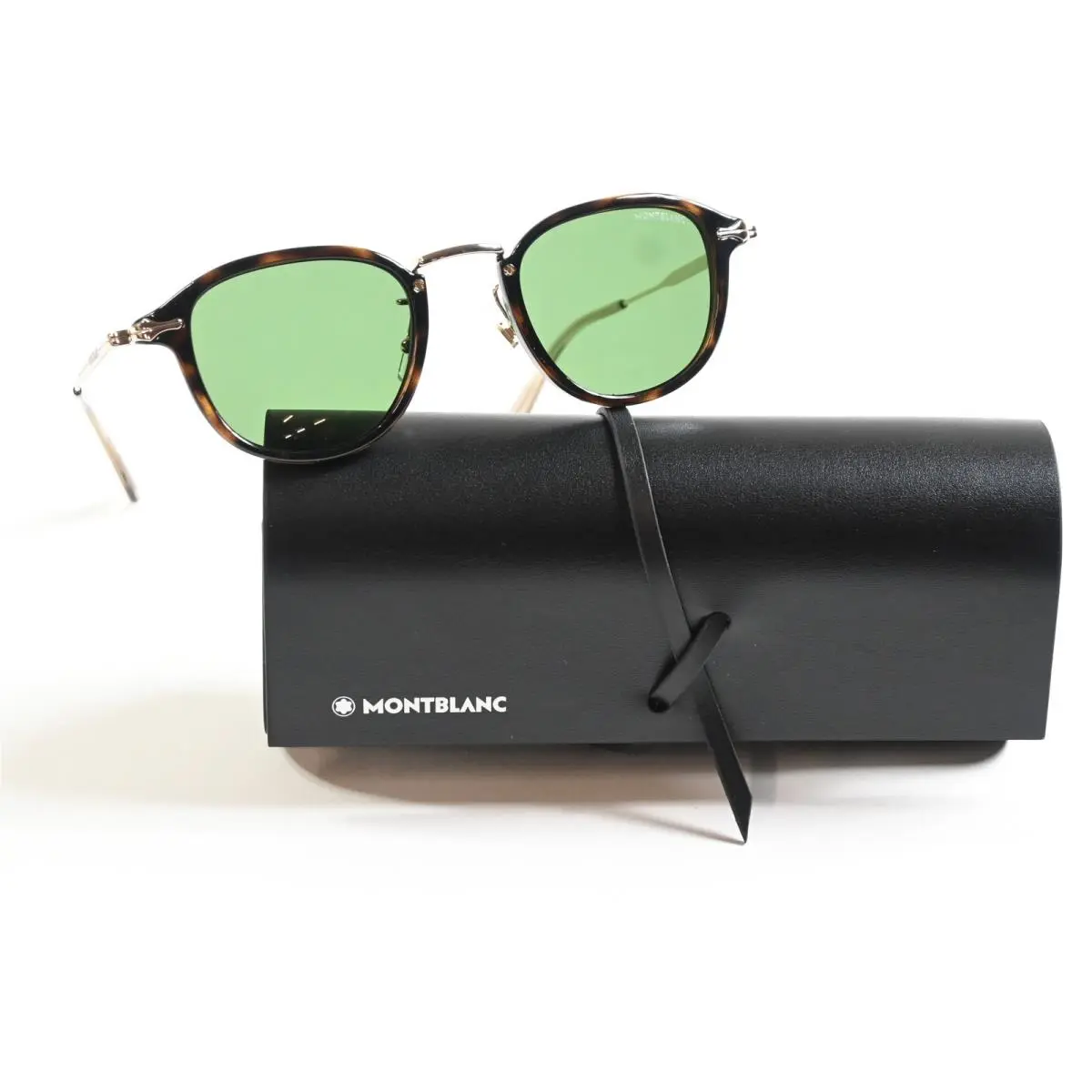 MB0336S 002 Mens Sunglasses Havana/green 48mm by Montblanc