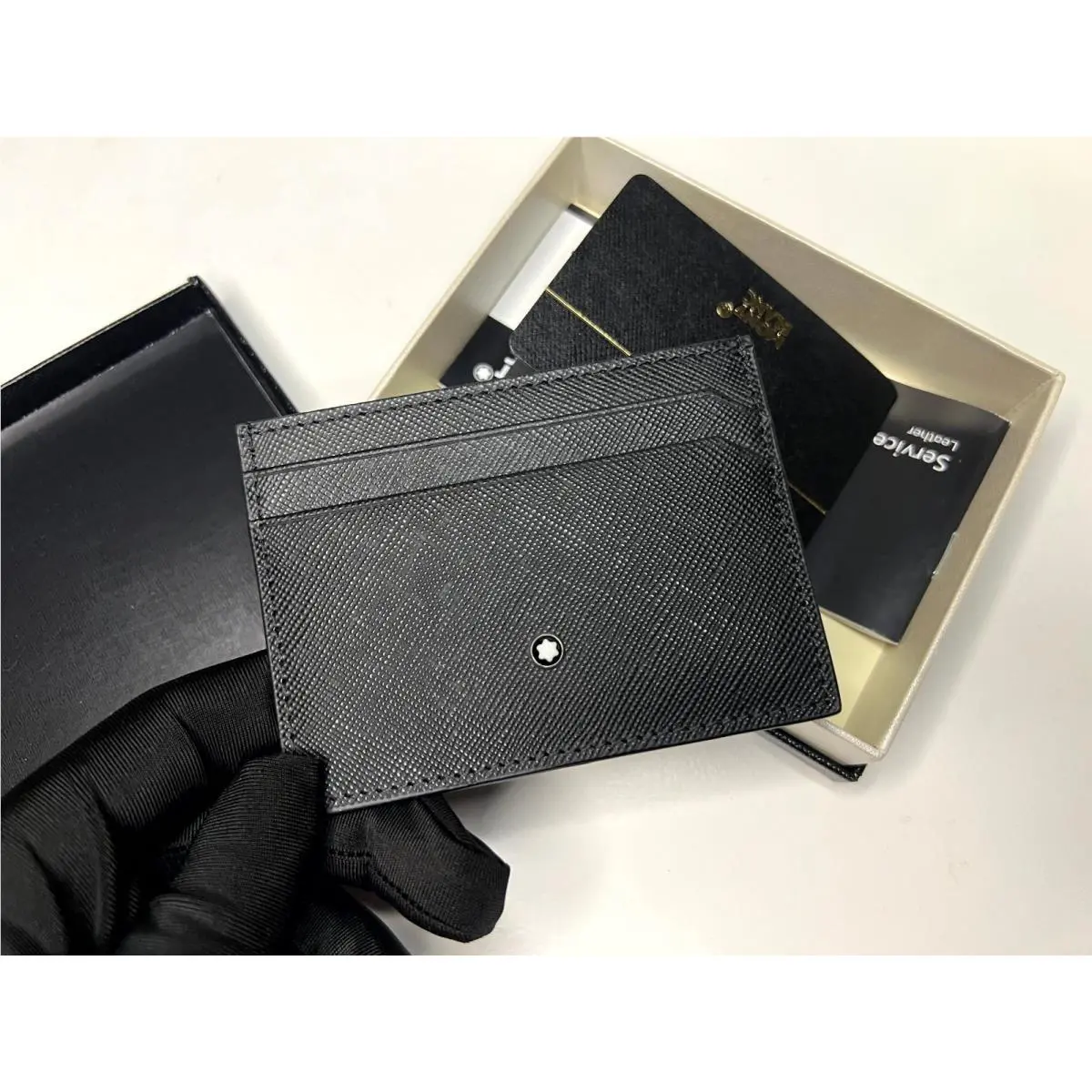 Montblanc Meisterstück Black Leather Card Holder Wallet 5CC 114603 Box Gift