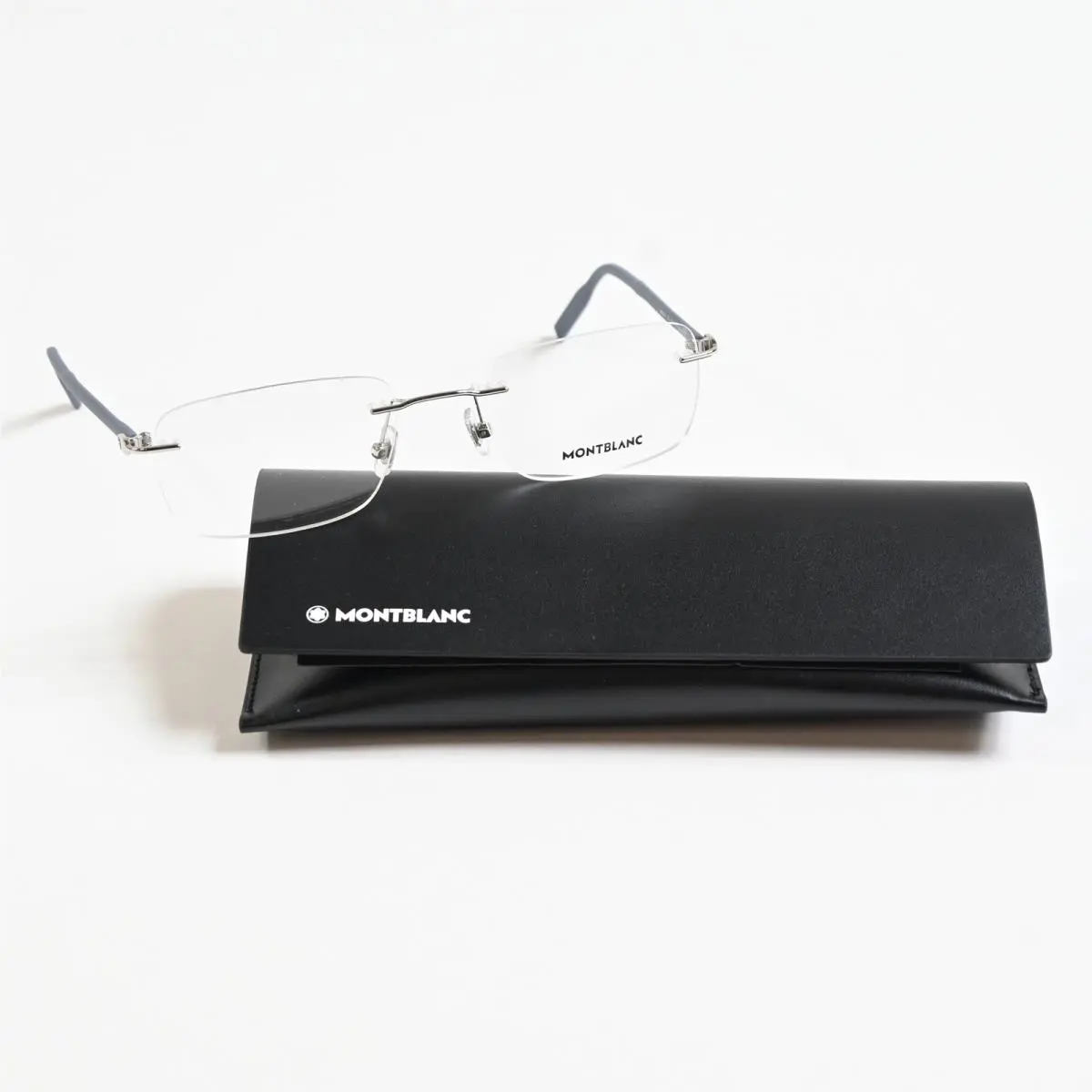 MB02210 005 Mens Eyeglasses Silver/blue 55mm by Montblanc