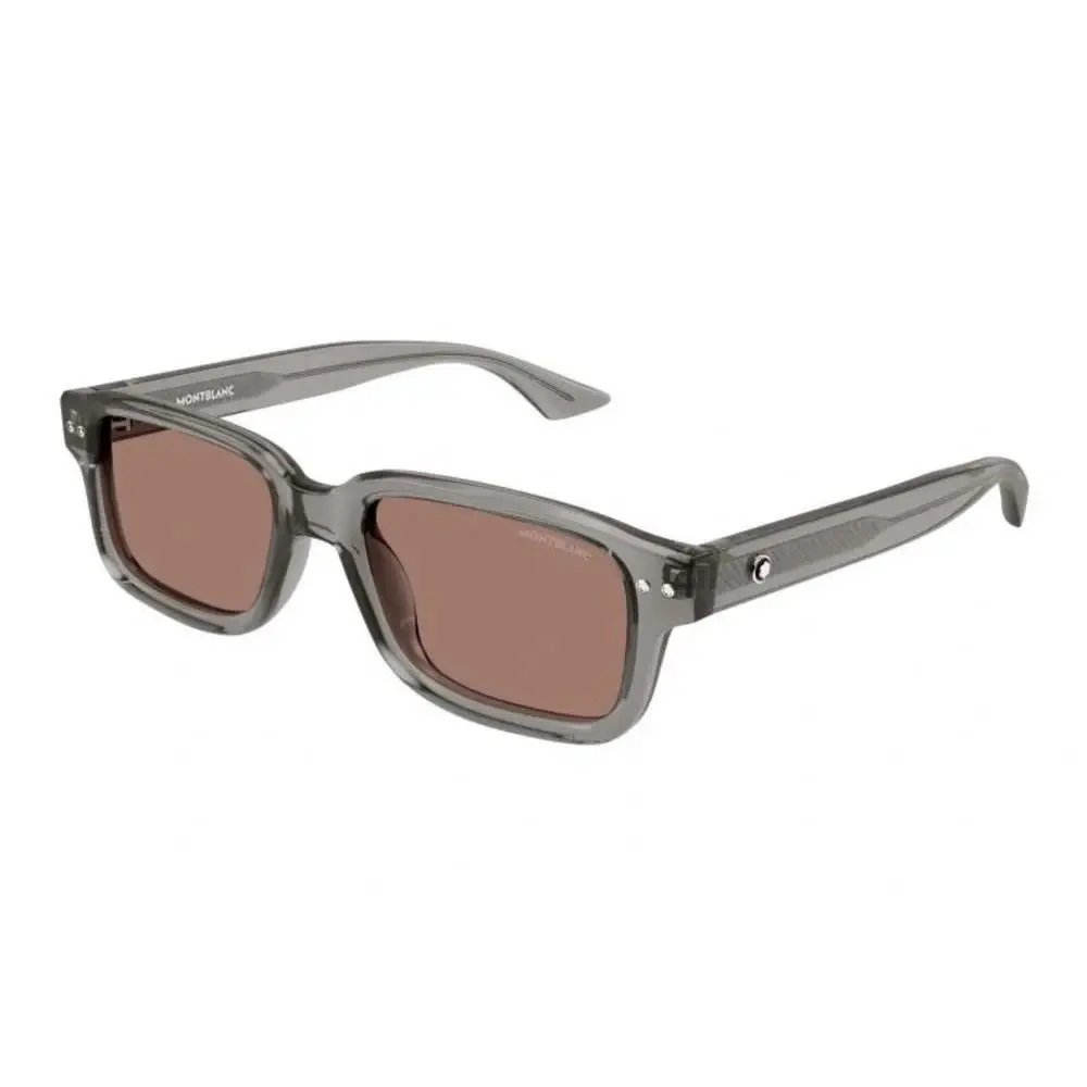 MB0286S-003 Gray Brown Gray Rose Sunglasses Snowcap by Montblanc