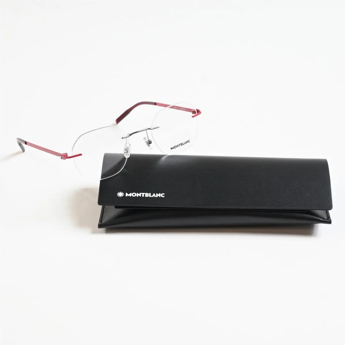MB0282O 004 Mens Eyeglasses Red/silver 49mm by Montblanc