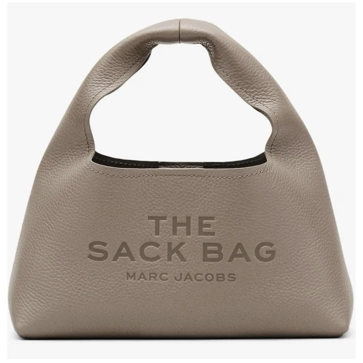 Pebbled Leather Mini Sack Bag with Zip Pouch In Cement Silver by Marc Jacobs