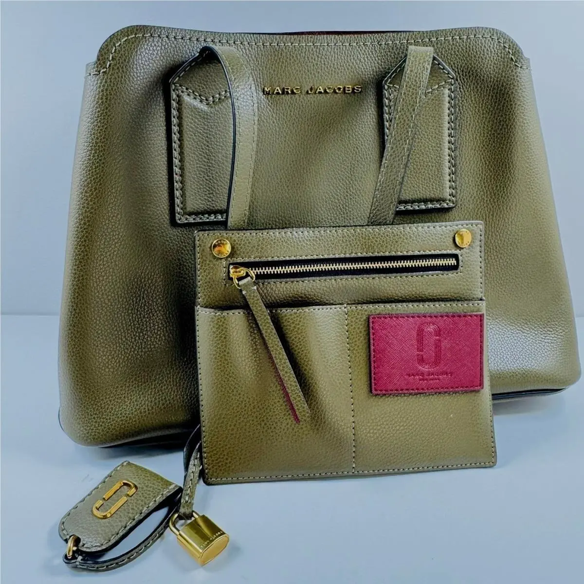 The Editor Purse Bag Lichen Green Pebbled Leather w/ Dust Bag by Marc Jacobs